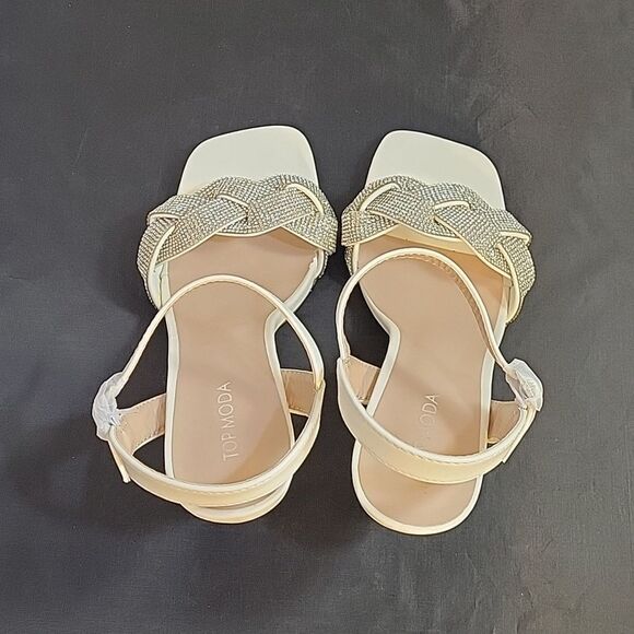 BRAND NEW TOP MODA  HEEL RHINESTONES EMBELLISHMENTS ANKLE STRAP SQUARE T… - Picture 6 of 16